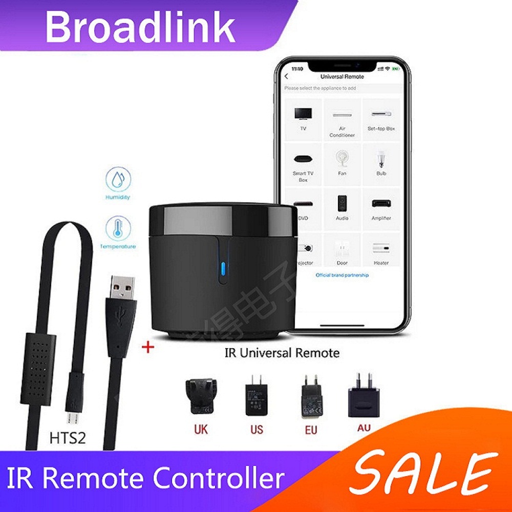 Wifi Smart Plug - Broadlink RM4mini+HTS2 EU/UK/US/AU PLUG IR Remote