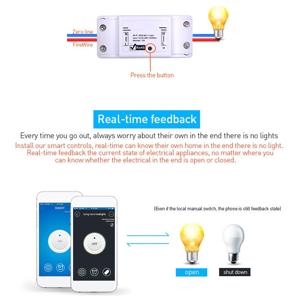 1Pcs WiFi Smart Switch Connect - огляд і ціна Smart Light Switch Wifi